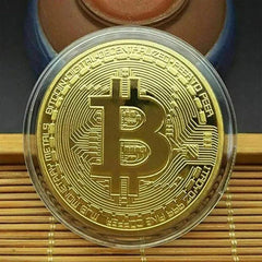 Gold Plated Bitcoin Coin Collectible Art Collection Gift Physical Commemorative Casascius Metal Antique Imitation Happy Birthday - NTKSTORE