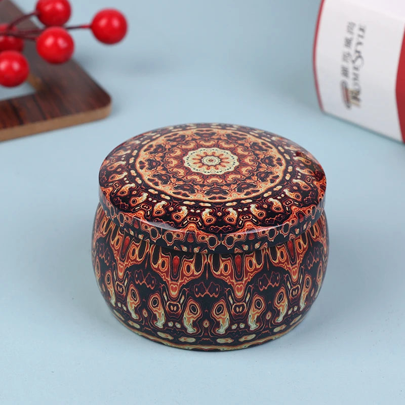 Vintage Candle Tin Can Candy Cookie Storage Box Dry Spice Storage Jar Suitable DIY Candle Cosmetic Ointment Making Christmas