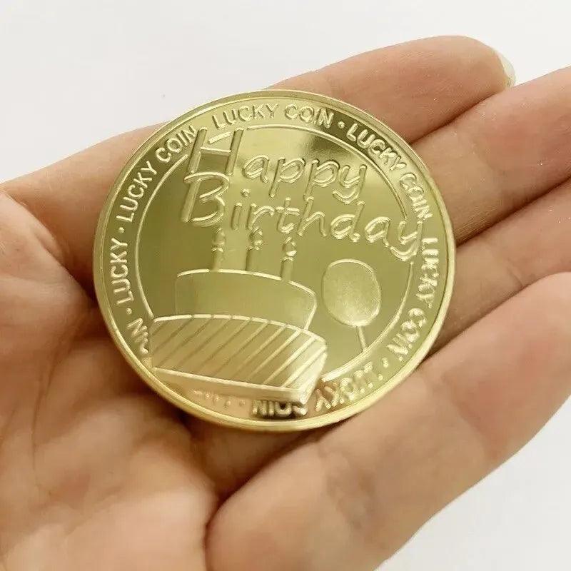 Gold Plated Bitcoin Coin Collectible Art Collection Gift Physical Commemorative Casascius Metal Antique Imitation Happy Birthday - NTKSTORE