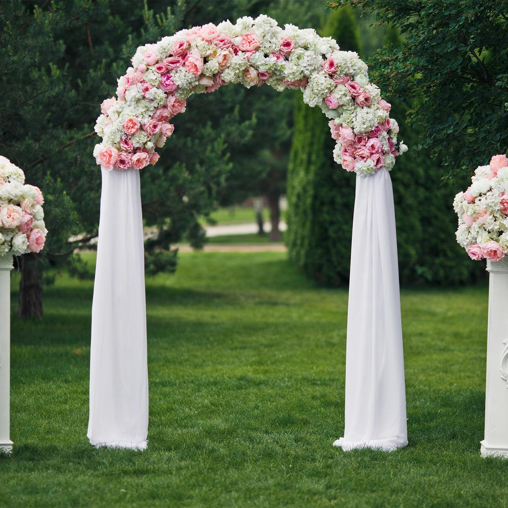 Large Metal Wedding Arch, Balloon Arch Backdrop Arch Stand for Wedding, Bridal, Garden, Yard, Indoor Outdoor Party Decoration - NTKSTORE