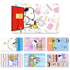 Snoopy Credit Card Debit Card Stickers DIY Anime Cartoon Waterproof Melody Poker Stickers Film Tape Skins Small Stacks - NTKSTORE