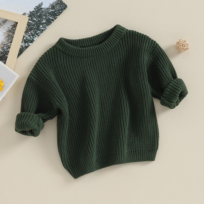 Baby Boys Girls Warm Sweaters Knitted Loose O-neck Pullover Knitwear Sweaters Tops 0-5Y - NTKSTORE