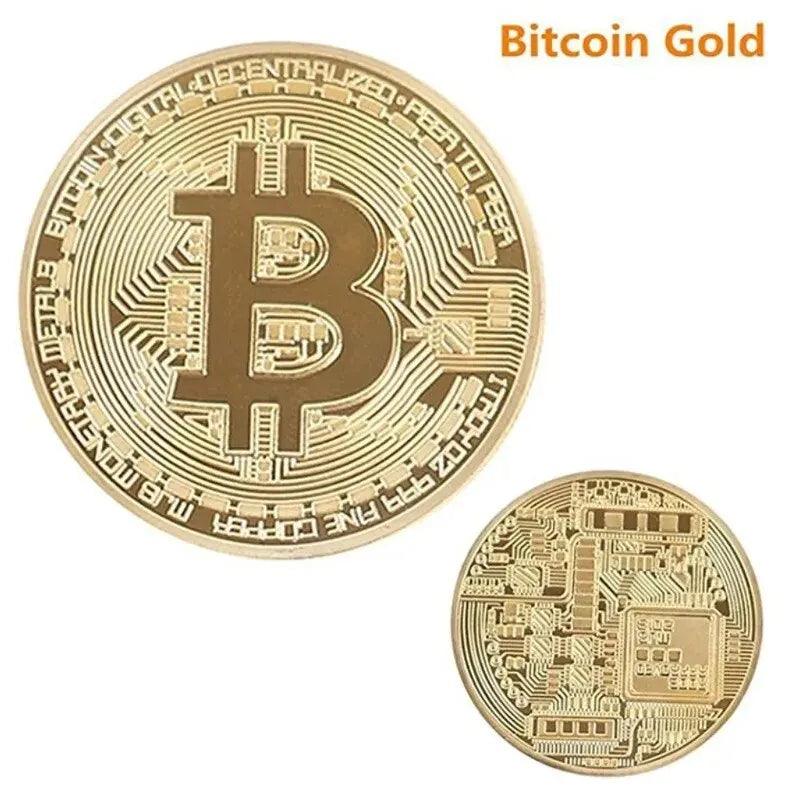 Gold Plated Bitcoin Coin Collectible Art Collection Gift Physical Commemorative Casascius Metal Antique Imitation Happy Birthday - NTKSTORE