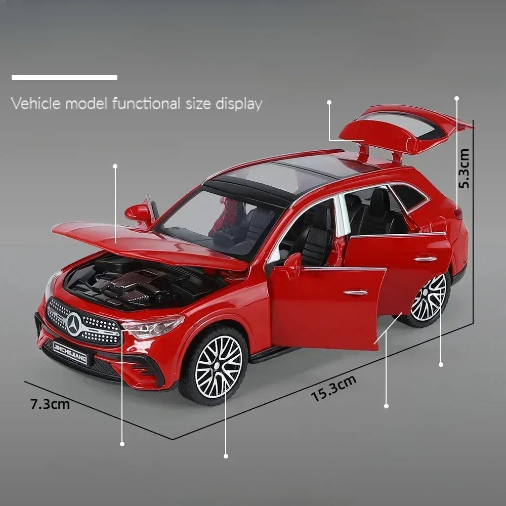 1:32 Benz GLC-400E SUV Alloy Car Model Diecast Metal Toy Vehicle Car Model Simulation Sound and Light Collection Childrens Gift