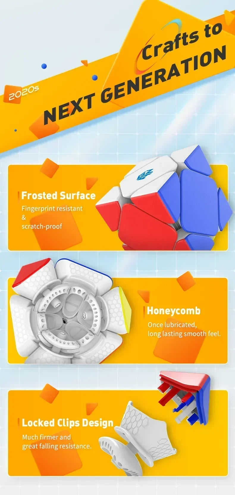 【JudyCube】GAN Skewb Magnetic (Enhanced UV Coated) Magnetic Magic Speed Cube Professional Fidget Toys GAN Skewb Cubo Magico - NTKSTORE