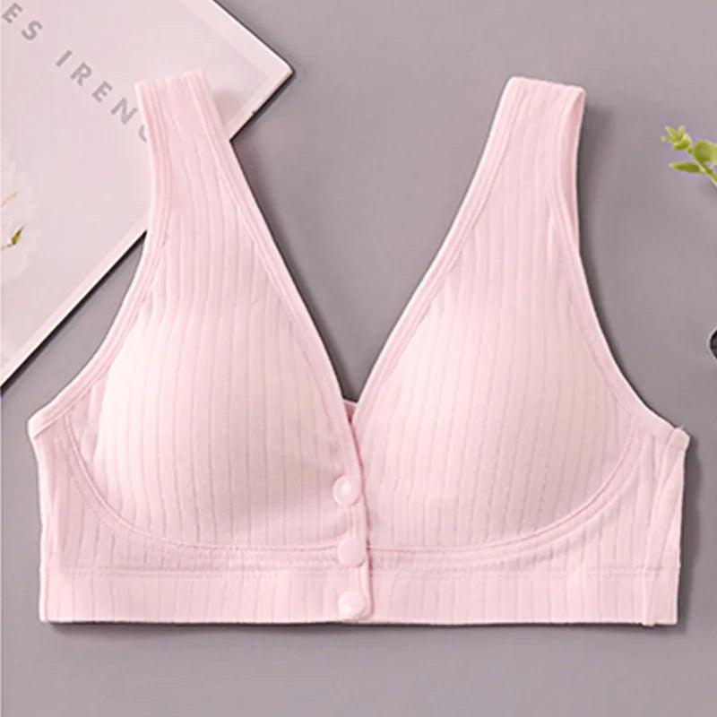 Female Mom Nursing Bra Cotton Maternity Thin Women Breastfeeding Underwear Front Open Buckle Breathable Ladies Women Brassiere - NTKSTORE