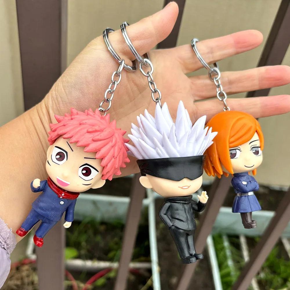 Jujutsu Kaisen Anime Figure Keychain Satoru Gojo Kugisaki Nobara Doll Bag Pendant Yuji PVC Collectible Car Keyring Decoration - NTKSTORE