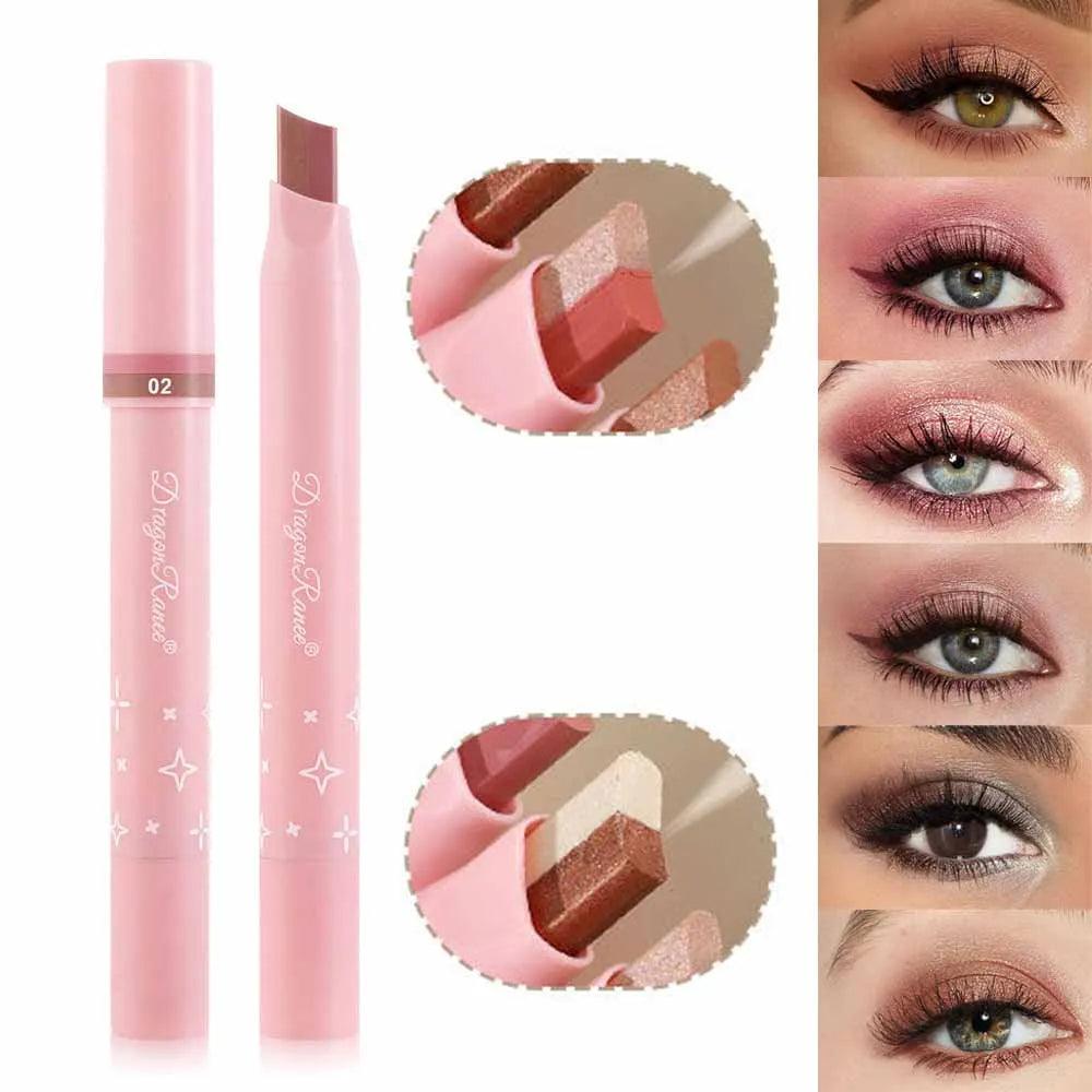 Dragon Ranee Pearl Glitter Two Color Gradient Eye Shadow Stick Three Dimensional Natural One Touch Molding Lazy Cosmetics Makeup - NTKSTORE