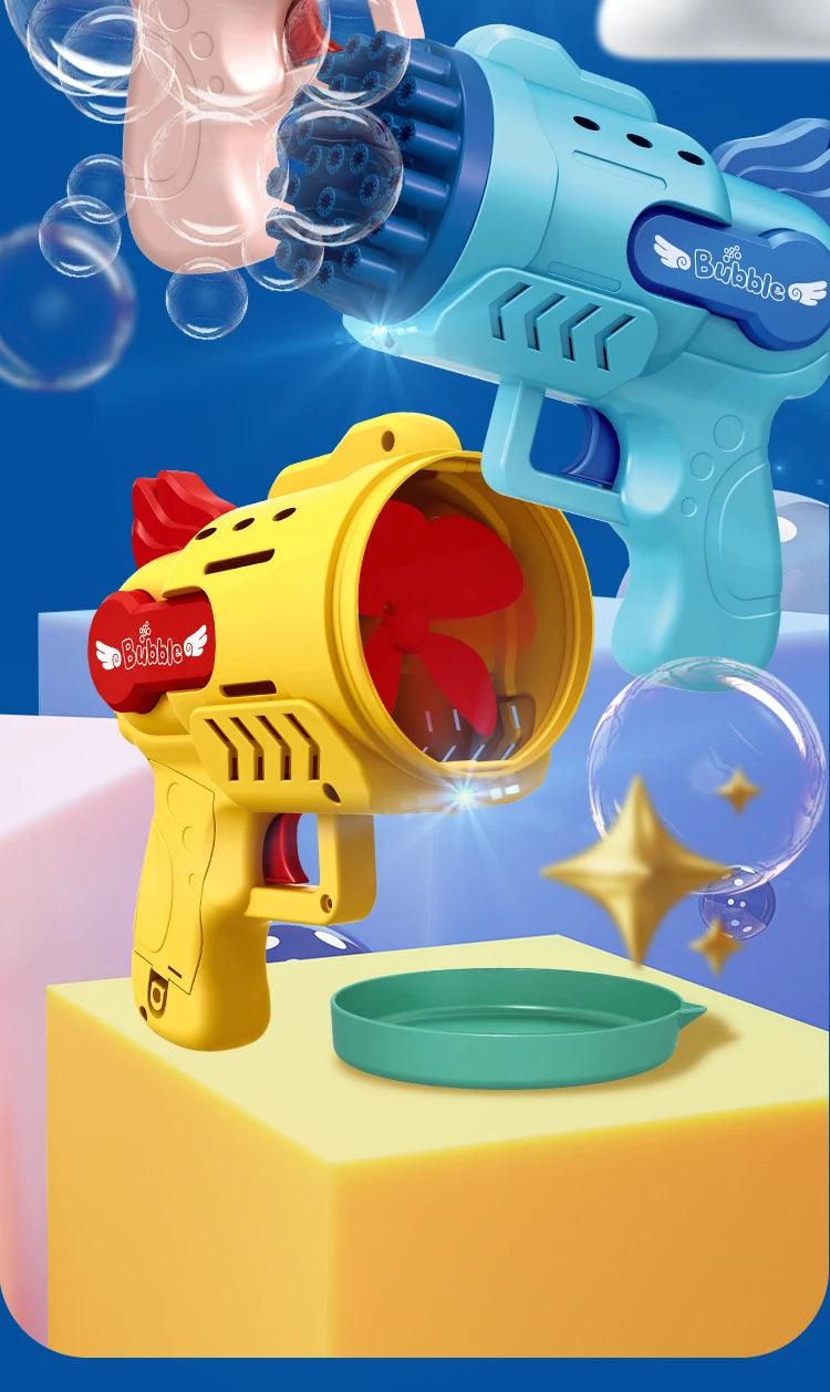 Light-Up Bubble Gun - 29-Hole Gatling Blaster for Boys & Girls 6-14 Years Old (Battery & Bubble Liquid Not Included) - NTKSTORE