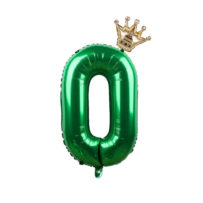 2pcs 32inch Rainbow Number Foil Balloons with Crown for Kids Boy Girl 1st Birthday Party Decorations Rose Gold Figures Globos - NTKSTORE