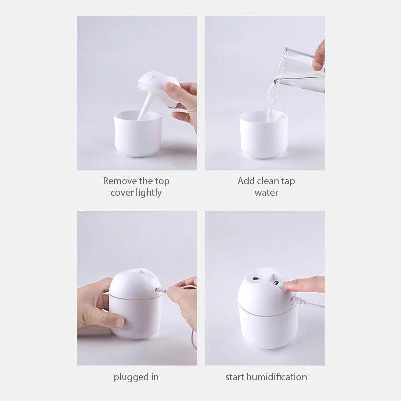 250ML Mini Aroma Oil Diffuser USB Essential Oil Atomizer Electric Air Humidifier With LED Night Lamp For Home Car - NTKSTORE