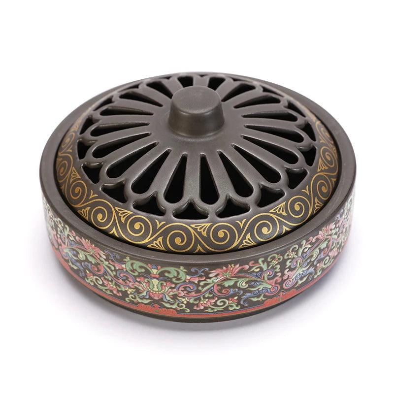 Mosquito incense box with cover incense burner Household ceramic tray incense burner mosquito incense burner decoration - NTKSTORE