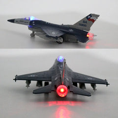 Alloy F16 Fighter model acoustooptic return force aviation military aircraft model Toy Ornament Gift FJ5