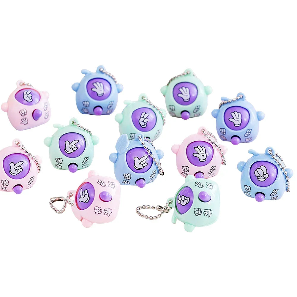 1/10Pcs Fun Rock-Paper-Scissors Key Chain for Kids, Pendant mini Toys Children's game interactive props Funny Gift