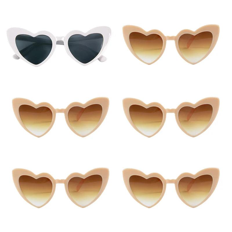 Heart Shaped Sunglasses for Women Retro Cat Eye Sunglasses Wedding Engagement Decoration Shopping Traveling Party Accessories - NTKSTORE