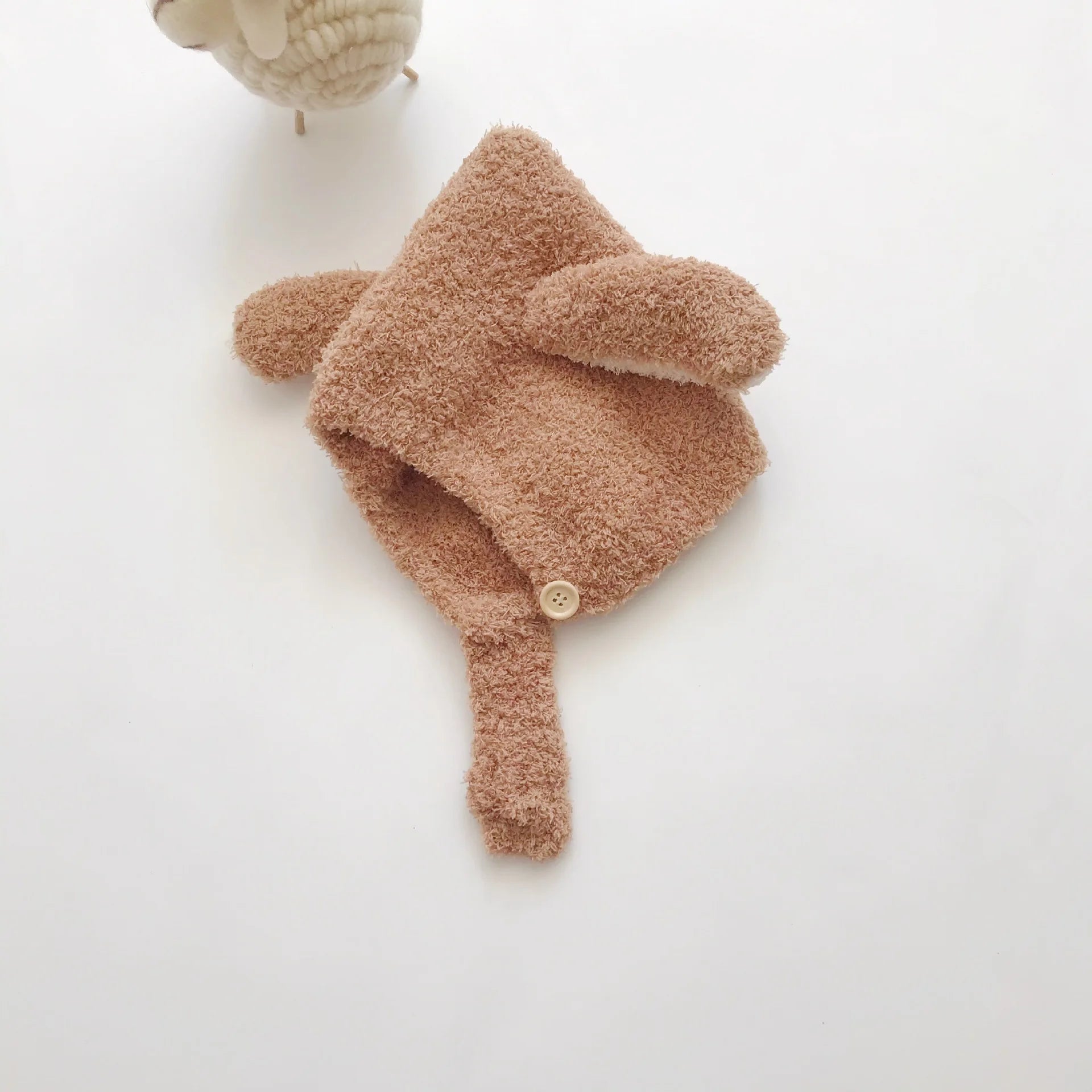 Cute Baby Winter Hat Fleece Warm Bonnets Rabbit Ear Hats for Kids Infant Babies Accessories Newborn Photography Props Boys Girls - NTKSTORE