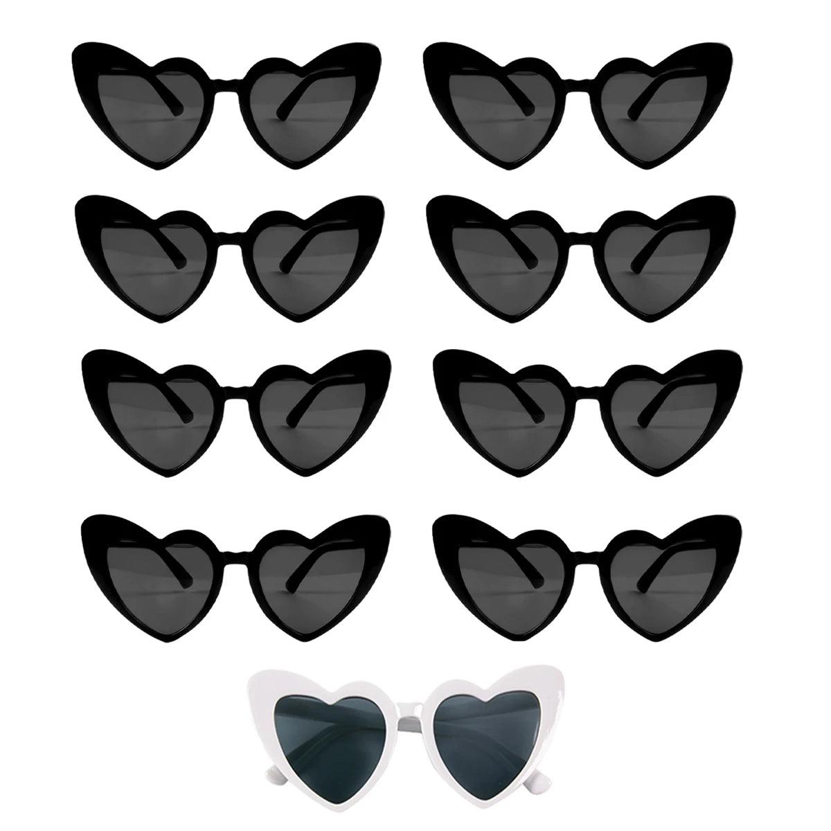 Heart Shaped Sunglasses for Women Retro Cat Eye Sunglasses Wedding Engagement Decoration Shopping Traveling Party Accessories - NTKSTORE