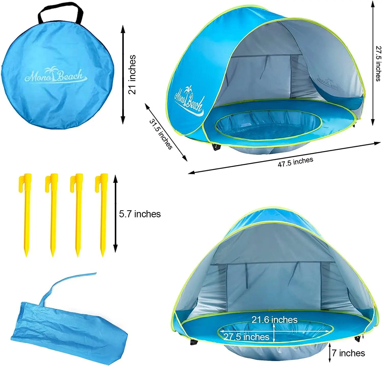 Baby Beach Tent Shade Pool UV Protection Sun Shelter Infant Outdoor Toys Swimming Pool Play House Tent Toys for Kids Children - NTKSTORE