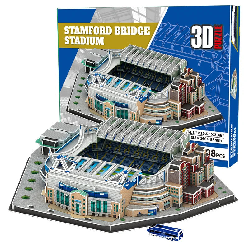 DIY Chelsea Stamford Bridge Football Stadium 3d Stereo Puzzle Model SZ - NTKSTORE