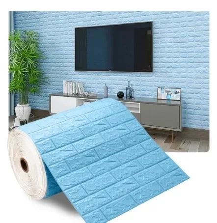 70cm*2m 3D Soft Foam Brick Wallpaper Sticker Roll DIY Self Adhesive Living Room Home Kitchen Bathroom Decorative Wall Paper - NTKSTORE