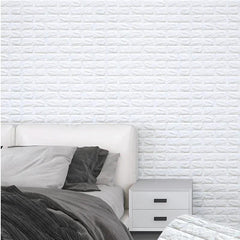 70cm*2m 3D Soft Foam Brick Wallpaper Sticker Roll DIY Self Adhesive Living Room Home Kitchen Bathroom Decorative Wall Paper - NTKSTORE