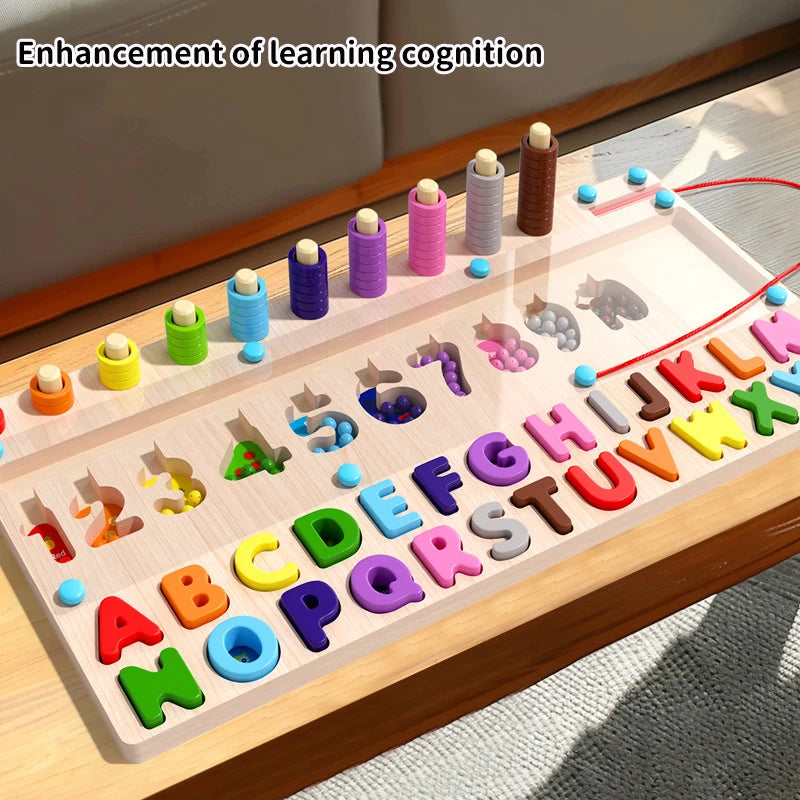 Montessori Wooden Toys Preschool Children Delight Puzzles Games Toys Early Educational Colors Numbers Shape Matching Toys Gifts