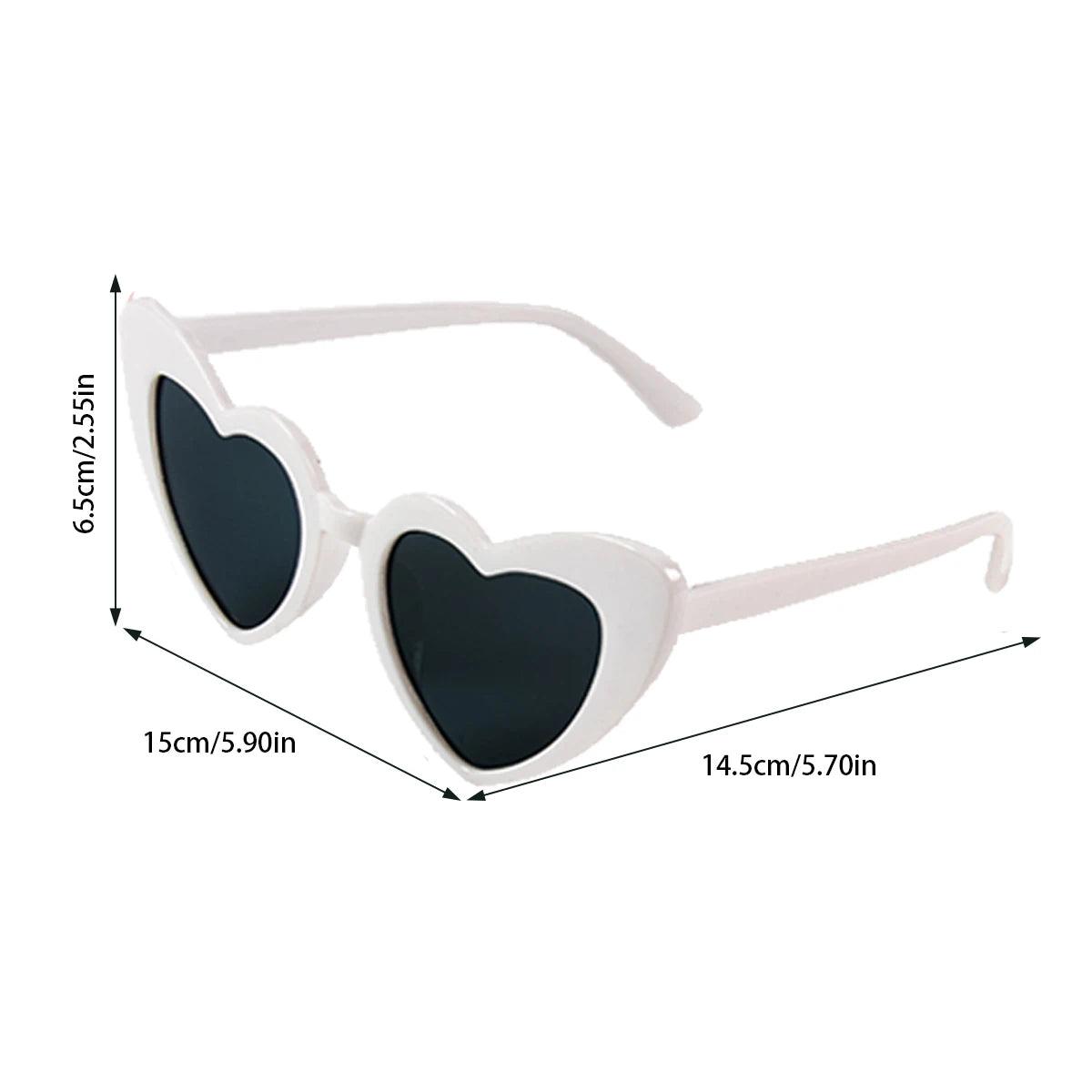 Heart Shaped Sunglasses for Women Retro Cat Eye Sunglasses Wedding Engagement Decoration Shopping Traveling Party Accessories - NTKSTORE