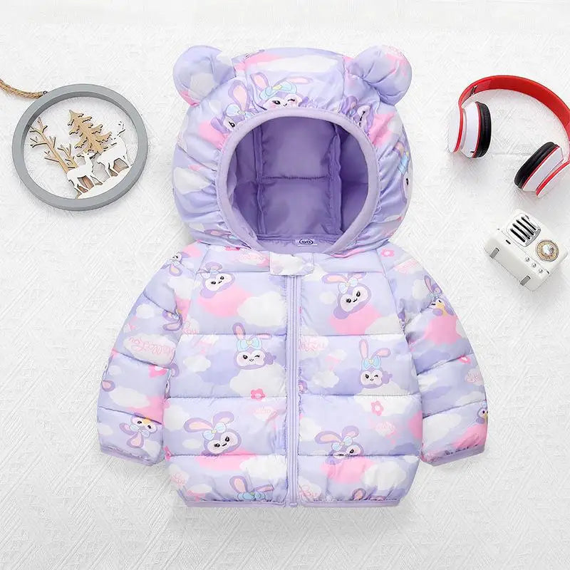 2 3 4 5 6 8 10 Years Girls Jacket Winter Long Style Solid Color Thick Keep Warm Hooded Outerwear For Boys Down Cotton Snowsuit - NTKSTORE