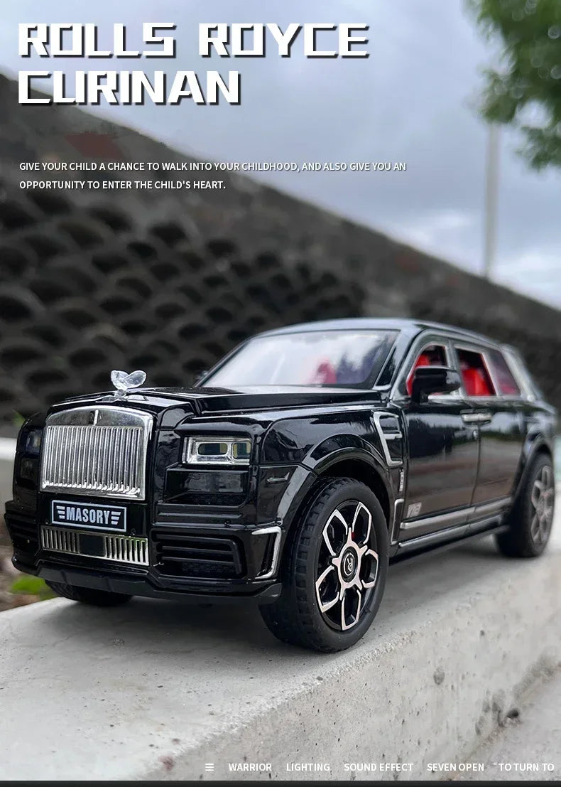 1:24 Rolls Royce Cullinan Masory SUV Alloy Luxy Car Model Diecasts Metal Toy Car Model Simulation Sound and Light Childrens Gift