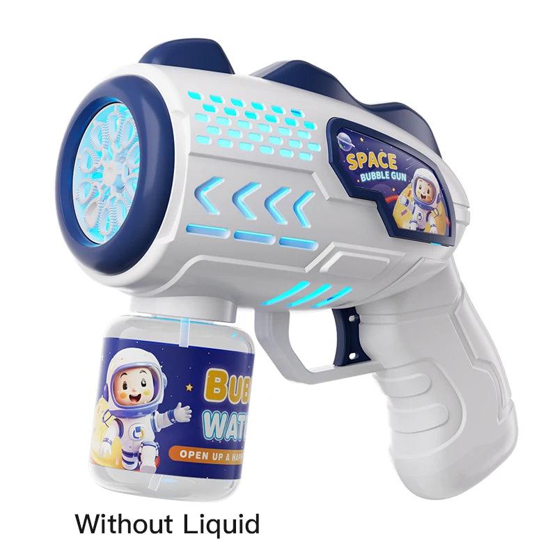 Astronaut Electric Automatic Light Bubble Machine Bubbles Gun Summer Beach Bath Outdoor Game Fantasy Toys for Children Kids Gift - NTKSTORE