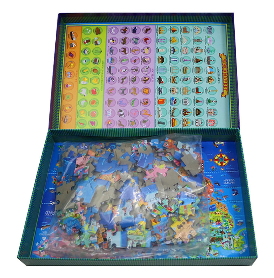 World Map Puzzle for Kids Gifts - 200 Piece - Learning Aid & Educational Games Toy for Kids Age 4 and Above - NTKSTORE