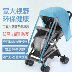 Baby Stroller Rain Cover Rain Cover Raincoat Windshield Cover Perambulator Winter Canopy - NTKSTORE