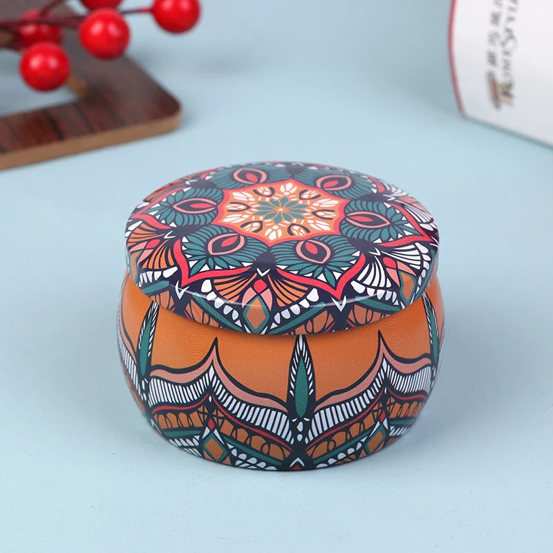 Vintage Candle Tin Can Candy Cookie Storage Box Dry Spice Storage Jar Suitable DIY Candle Cosmetic Ointment Making Christmas