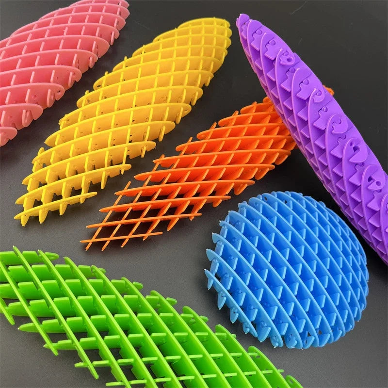 DIY Mesh Stretchable ElasticMesh New Unique Puzzle Release and Decompression Deformation Worm Popit Elastic Mesh Toy - NTKSTORE