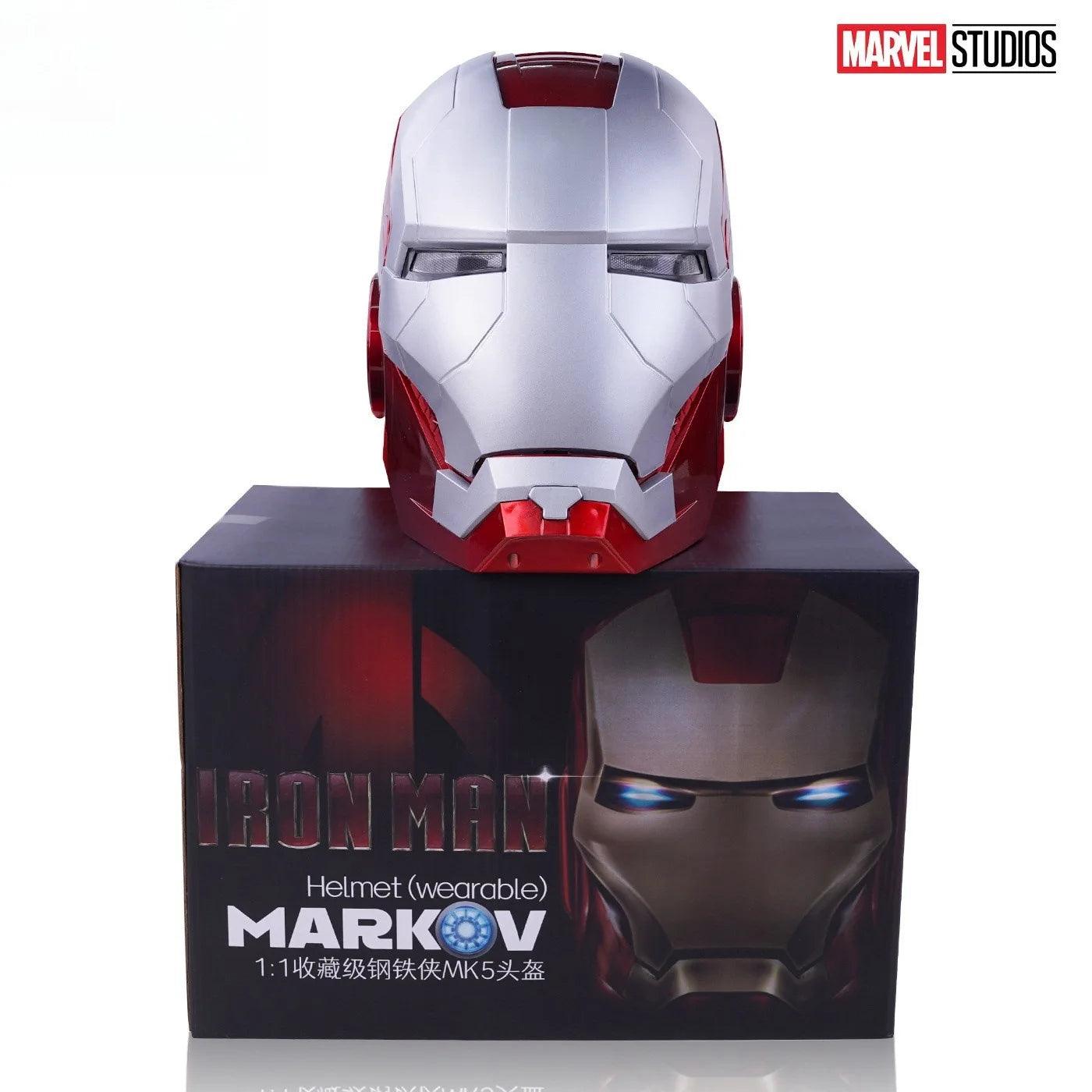 Hot 60cm Iron Man 1:1 Cosplay Helmet Marvel Avengers Light Led Ironman Mask Action Figure Model Toy Child Adult Christmas Gift - NTKSTORE