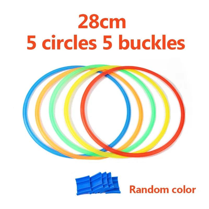 New Outdoor Kids Funny Physical Training Sport Toys Lattice Jump Ring Set Game 10 Hoops 10 Connectors for Park Play Boys Girls - NTKSTORE