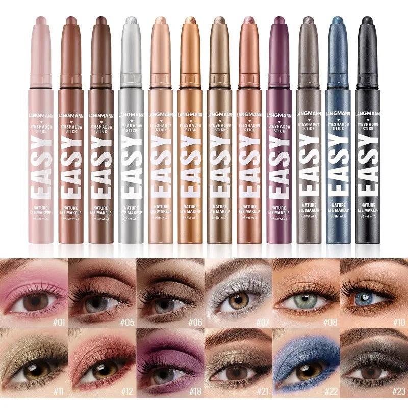 Waterproof Pearlescent Eyeshadow Pencil Stick Shimmer Highlighter Pencil Pearl Pigment Long Lasting Cream Eyes Make Up Cosmetic - NTKSTORE