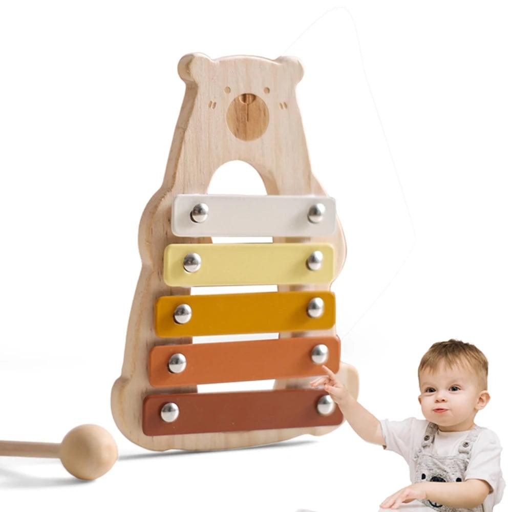 Kids Wooden Montessori Toys Musical Instruments Rattle Bell Drum Xylophone Percussion for Baby Early Educational Instruments Toy - NTKSTORE