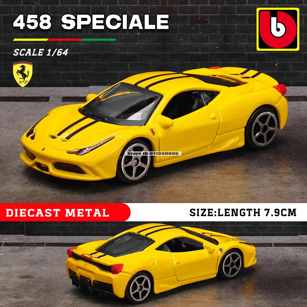 Bburago 1:64 Ferrari series 296 GTB 458 488 F12 ROMA F40 alloy luxury car die-casting car model toy collection gift