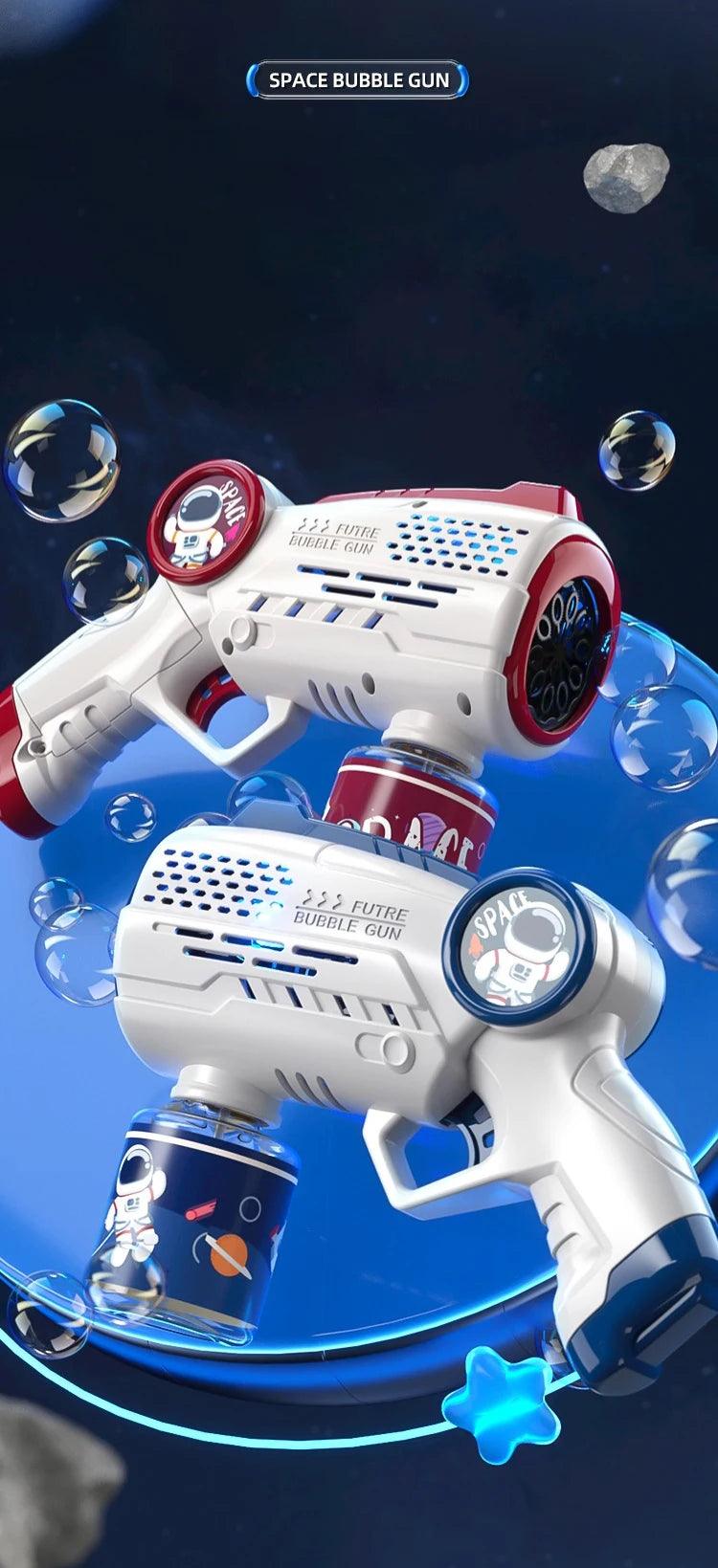 Astronaut Electric Automatic Light Bubble Machine Bubbles Gun Summer Beach Bath Outdoor Game Fantasy Toys for Children Kids Gift - NTKSTORE