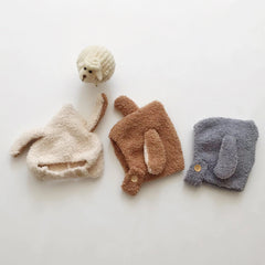 Cute Baby Winter Hat Fleece Warm Bonnets Rabbit Ear Hats for Kids Infant Babies Accessories Newborn Photography Props Boys Girls - NTKSTORE