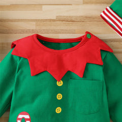 Prowow My First Christmas Baby Romper Green Xmas Tree Bodysuit For Infants Newborns 2024 New Year Baby Costume