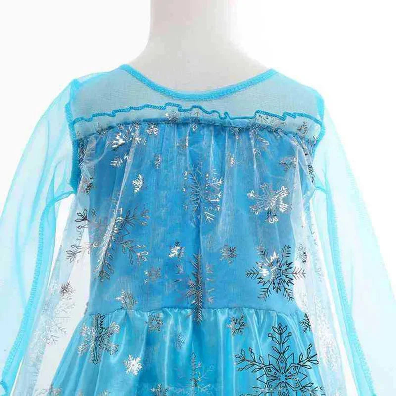 Elsa Dress for Girls Birthday Role Snow Queen Elsa Princess Dresses Kids Halloween Carnival Easter Party Dress Up Girls Costume - NTKSTORE