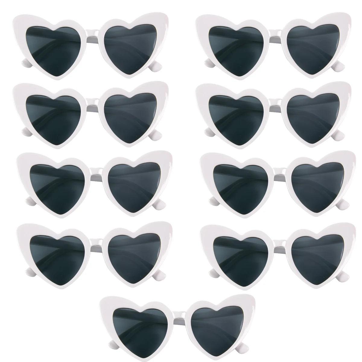 Heart Shaped Sunglasses for Women Retro Cat Eye Sunglasses Wedding Engagement Decoration Shopping Traveling Party Accessories - NTKSTORE