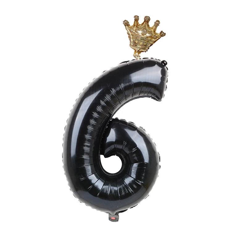 2pcs 32inch Rainbow Number Foil Balloons with Crown for Kids Boy Girl 1st Birthday Party Decorations Rose Gold Figures Globos - NTKSTORE