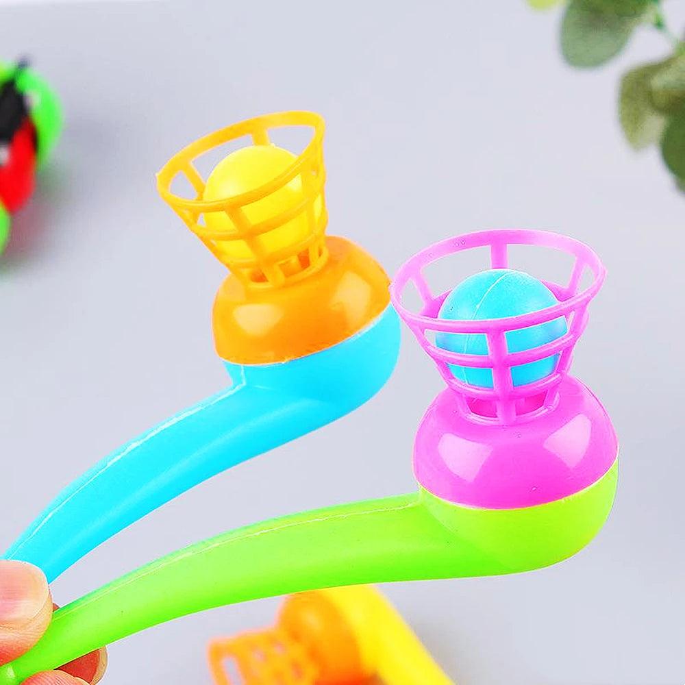 12Pcs Fun Magic Blowing Pipe Floating Ball Game Kids Birthday Party Favors Keepsakes Carnival Christmas Party Prizes Piñatas Toy - NTKSTORE