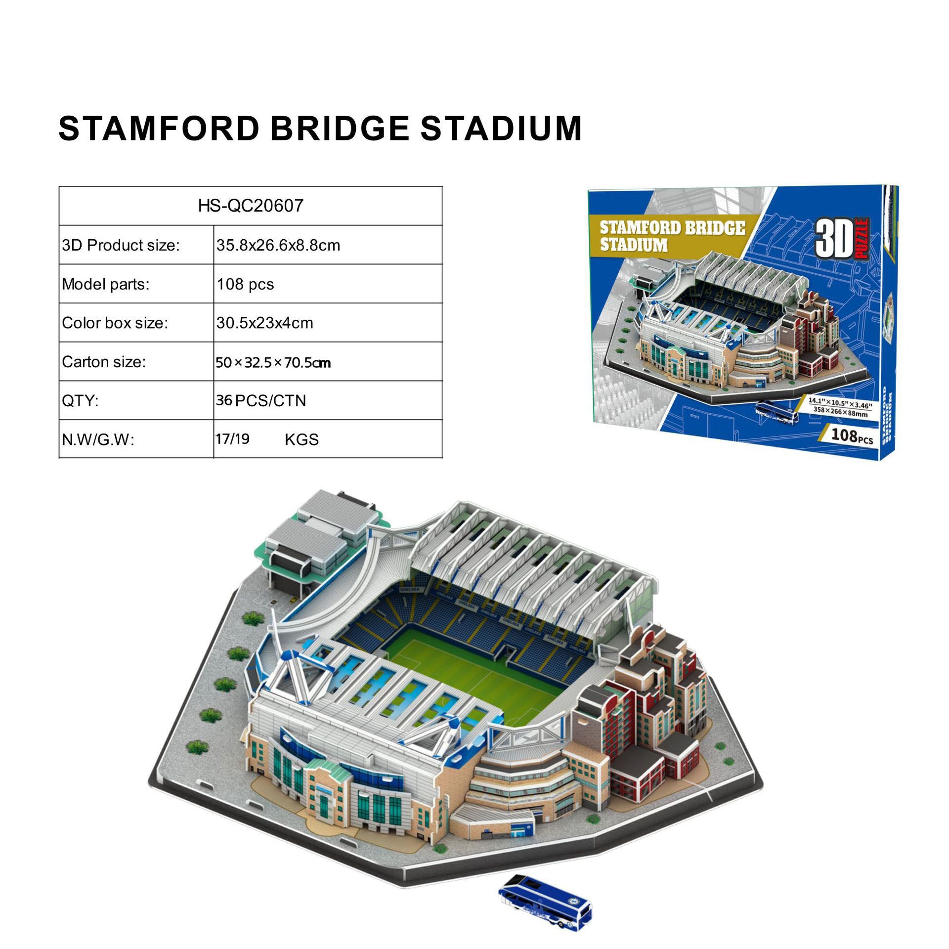 DIY Chelsea Stamford Bridge Football Stadium 3d Stereo Puzzle Model SZ - NTKSTORE