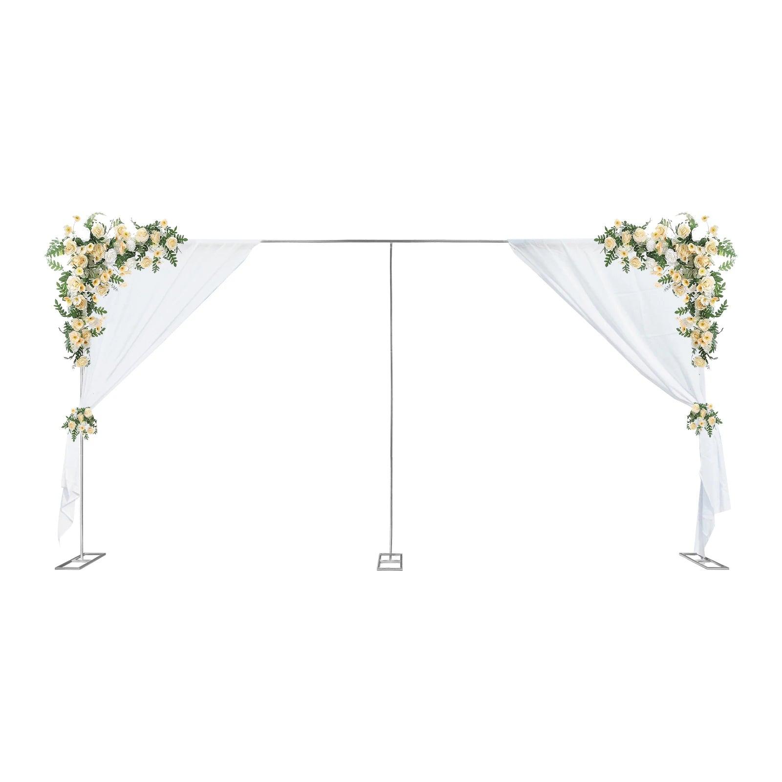 3x6M Wedding Arch Metal Iron Backdrop Stand Door Birthday Party Decor Silver Balloon Frame Garden Flower Plants Rack - NTKSTORE