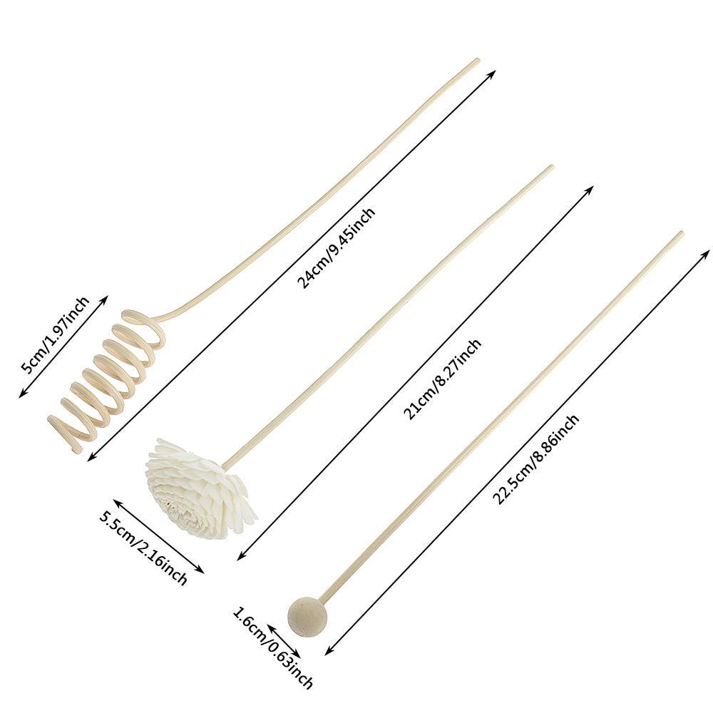 NEW 6PCS/8PCS/9PCS Artificial Flower Rattan Reed Fragrance Aroma Diffuser Refill Stick DIY Floral - NTKSTORE