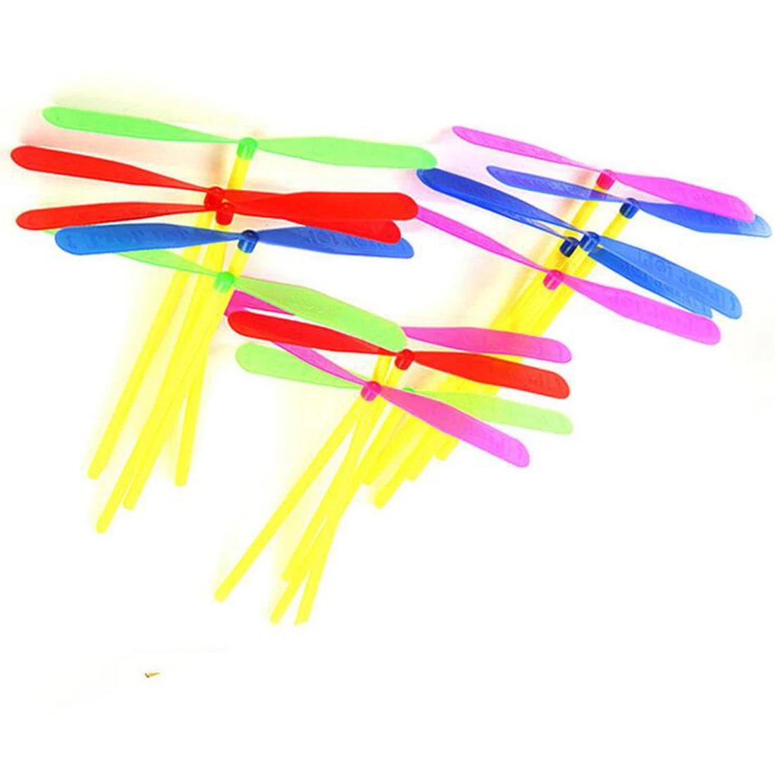 10/20pcs Novelty Plastic Bamboo Dragonfly Propeller Outdoor Classic Toy Kid Gift Rotating Flying Arrow Multicolor Random Color - NTKSTORE